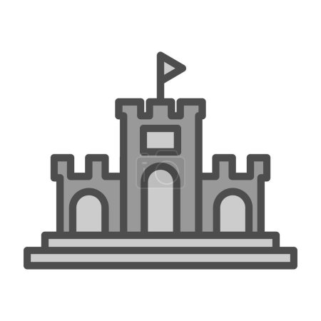 Ilustración de Icono del castillo de arena, ilustración vectorial diseño simple - Imagen libre de derechos