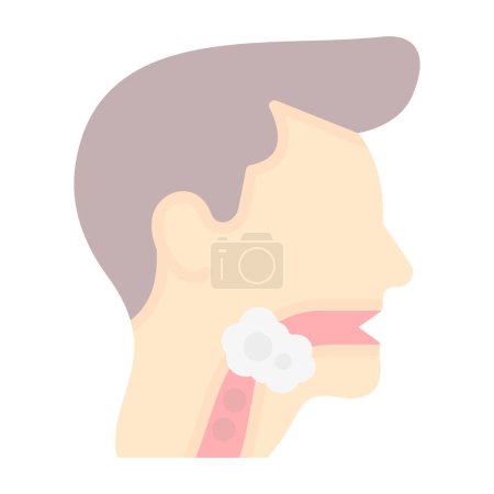 Illustration for Male throat icon. flat illustration of Throat cancer vector logo icon for web - Royalty Free Image
