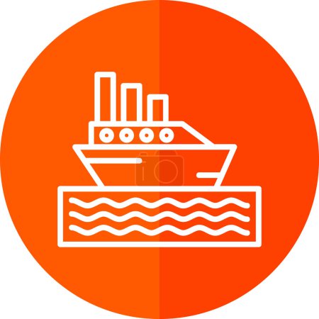 Ferryboat outlined icon, vector illustration simple design