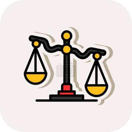 Téléchargez les illustrations : Justice scales icon web simple illustration - en licence libre de droit
