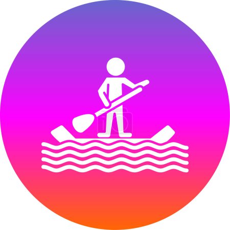 Illustration for Paddle surf flat icon simple design illustration - Royalty Free Image