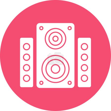 Illustration for Music speaker line icon - Royalty Free Image