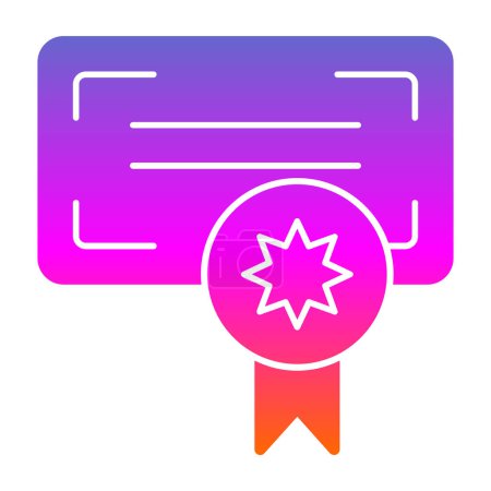 Illustration for Certificate award icon, outline vector - Royalty Free Image