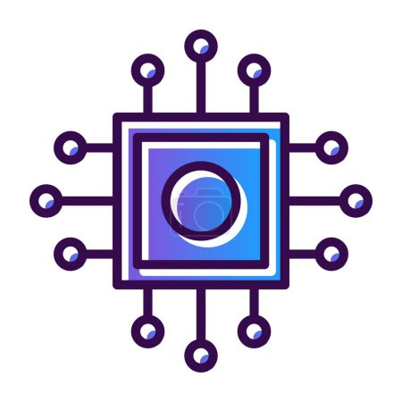 Illustration for Cpu, processor vector icon - Royalty Free Image