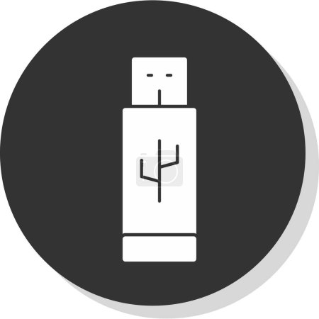 Ilustración de Icono de la unidad flash, ilustración vectorial diseño simple - Imagen libre de derechos