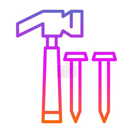 Illustration for Hammer and nails icon vector illustration - Royalty Free Image