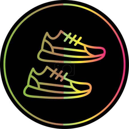 Téléchargez les illustrations : Illustration vectorielle de Sneakers. icône plate conception de chaussures de sport - en licence libre de droit