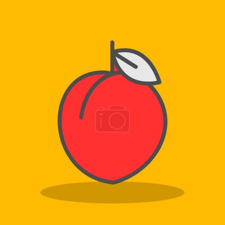 Illustration for Peach icon vector illustration flat design - Royalty Free Image