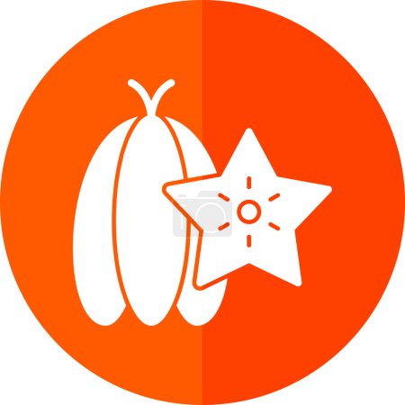 Téléchargez les illustrations : Star fruit icône vectoriel illustration - en licence libre de droit
