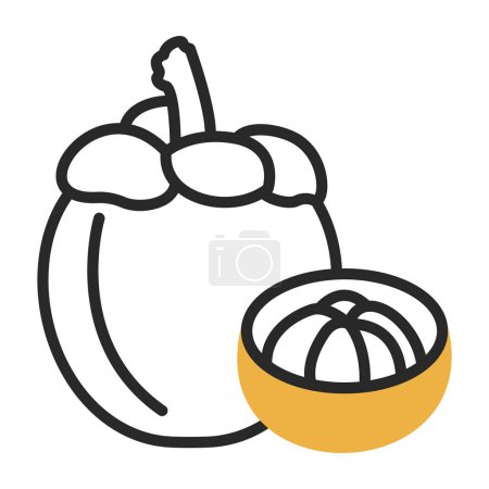 Illustration for Mangosteen fruit icon, vector illustration - Royalty Free Image