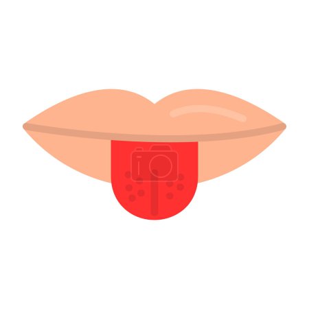 Ilustración de Boca femenina con la lengua hacia fuera icono web, ilustración de vectores - Imagen libre de derechos