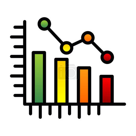 Illustration for Business graph icon, vector illustration simple design - Royalty Free Image