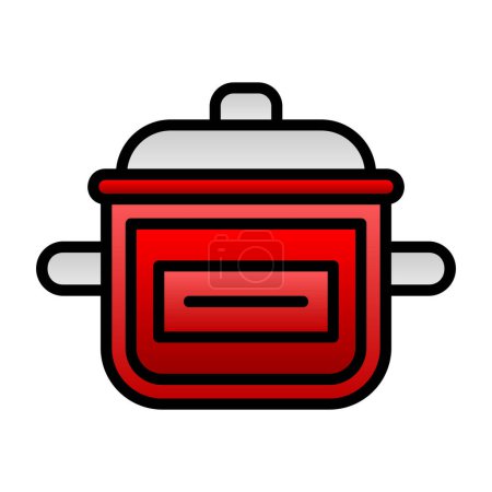 Ilustración de Icono de olla de cocina. esquema ilustración de Pot vector icono para la web - Imagen libre de derechos