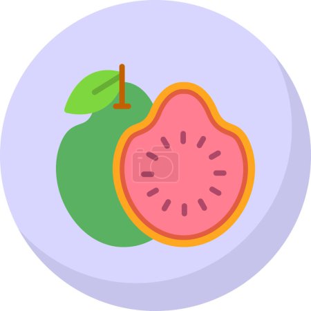 Ilustración de Fruta exótica de guayaba. icono web ilustración simple - Imagen libre de derechos