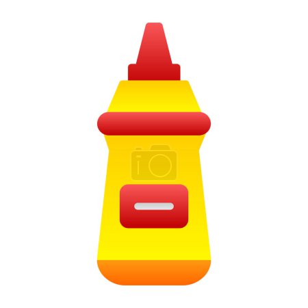 Téléchargez les illustrations : Icône d'illustration vectorielle d'une bouteille de moutarde - en licence libre de droit