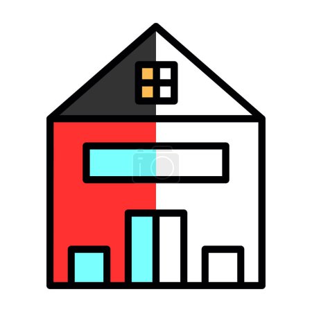 Ilustración de Granero icono edificio vector ilustración - Imagen libre de derechos