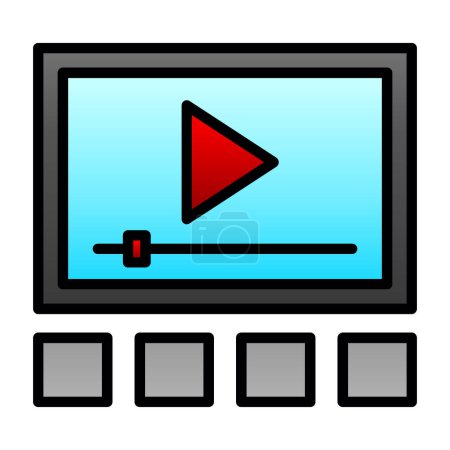 Ilustración de Reproductor de vídeo icono de símbolo, vector de diseño de ilustración - Imagen libre de derechos