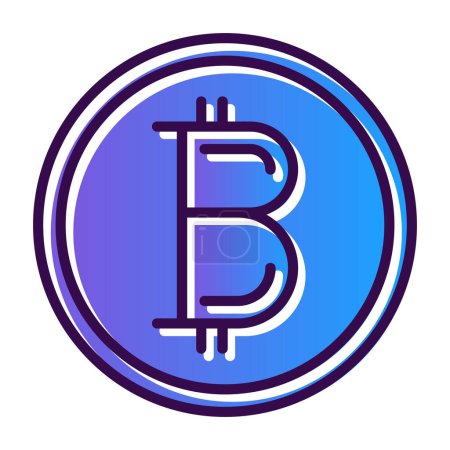 Ilustración de Icono de bitcoin simple, ilustración vectorial - Imagen libre de derechos