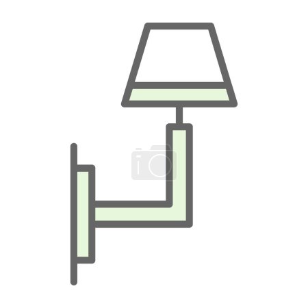 Téléchargez les illustrations : Icône de lampe de maison, applique murale, illustration vectorielle - en licence libre de droit