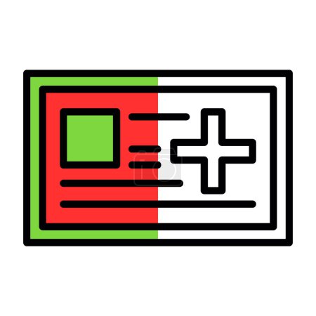Téléchargez les illustrations : Medical card icon web simple design - en licence libre de droit