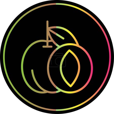 Ilustración de Ilustración vectorial del icono de la fruta de albaricoque. - Imagen libre de derechos