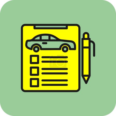Téléchargez les illustrations : Illustration vectorielle icône de contrat de voiture - en licence libre de droit
