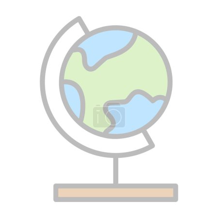 Téléchargez les illustrations : Monde globe vecteur plat design - en licence libre de droit