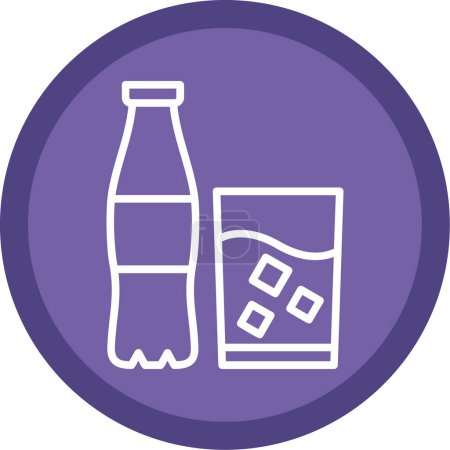 Ilustración de Botella de soda y vidrio, icono vector ilustración - Imagen libre de derechos