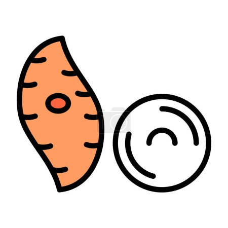 Téléchargez les illustrations : Illustration vectorielle icône patate douce igname - en licence libre de droit