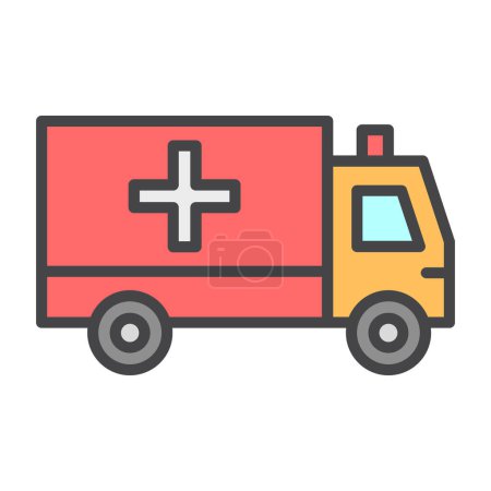 Ilustración de Ambulancia icono plano, ilustración simple web - Imagen libre de derechos