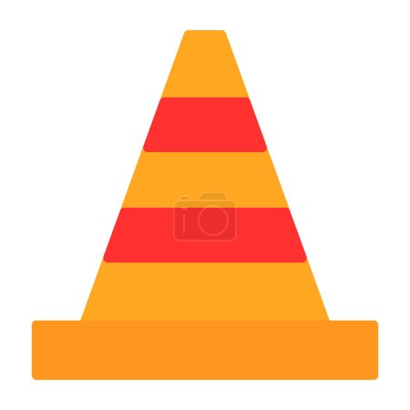 Ilustración de Icono de cono de tráfico, ilustración vectorial diseño simple - Imagen libre de derechos