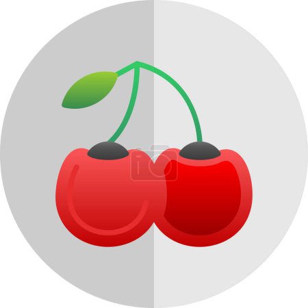 Ilustración de Icono de cerezas dulces, vector de ilustración - Imagen libre de derechos