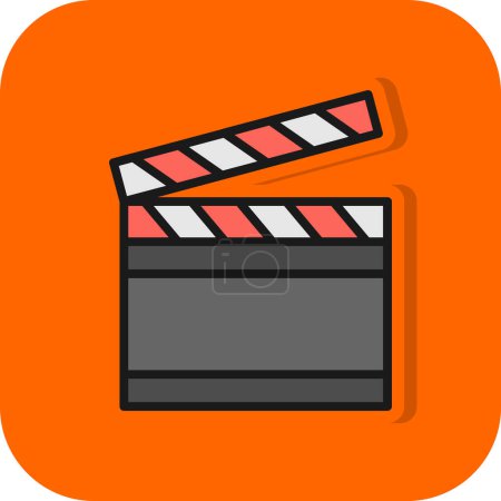 Illustration for Clapperboard icon. Opened movie shooting clapper board vector. Film cinema or tv clapperboard symbol. - Royalty Free Image