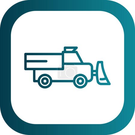 Illustration for Snowplow truck vector flat icon - Royalty Free Image
