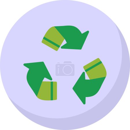 Illustration for Recycling icon vector illustration, ecology environmental pollution icon in flat style - Royalty Free Image