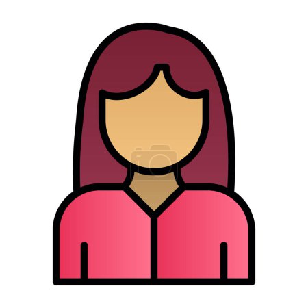 Téléchargez les illustrations : Icône avatar femme, design vectoriel - en licence libre de droit