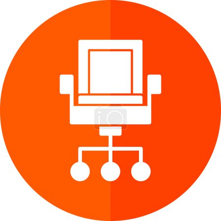 Téléchargez les illustrations : Icône de chaise de bureau illustration vectorielle - en licence libre de droit