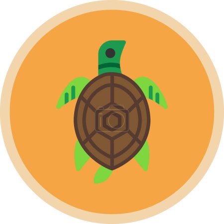 Téléchargez les illustrations : Icône vectorielle tortue isolée sur fond blanc - en licence libre de droit