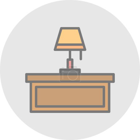 Téléchargez les illustrations : Illustration vectorielle de l'icône lampe de bureau - en licence libre de droit