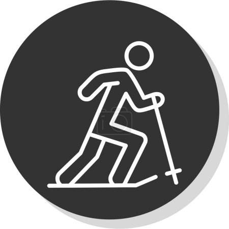 Téléchargez les illustrations : Illustration vectorielle de l'icône Skier plat - en licence libre de droit