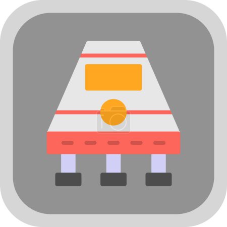 Téléchargez les illustrations : Vaisseau spatial capsule icône vectoriel illustration - en licence libre de droit