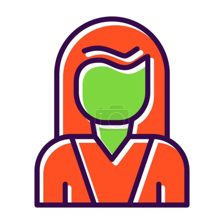 Ilustración de Mujer avatar icono, diseño de vectores - Imagen libre de derechos