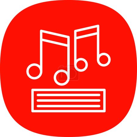 Illustration for Music notes web icon simple design illustration background - Royalty Free Image