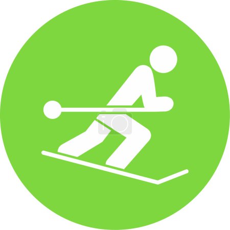 Téléchargez les illustrations : Graphique vectoriel de l'icône de ski plat - en licence libre de droit
