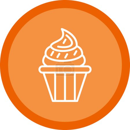 Téléchargez les illustrations : Délicieux cupcake plat vecteur icône - en licence libre de droit
