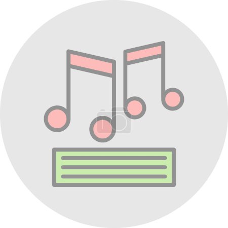 Téléchargez les illustrations : Notes de musique icône web design simple isolé - en licence libre de droit