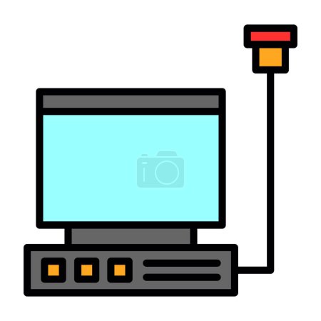Téléchargez les illustrations : Illustration vectorielle d'icône de machine à ultrasons - en licence libre de droit
