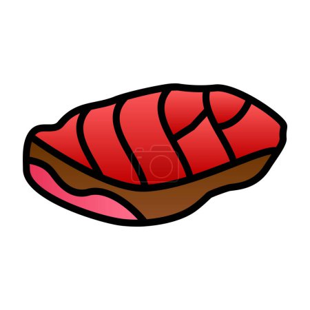 Téléchargez les illustrations : Illustration vectorielle de l'icône steak de viande - en licence libre de droit