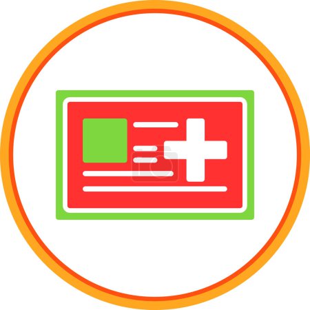 Téléchargez les illustrations : Carte médicale icône web illustration de conception simple - en licence libre de droit