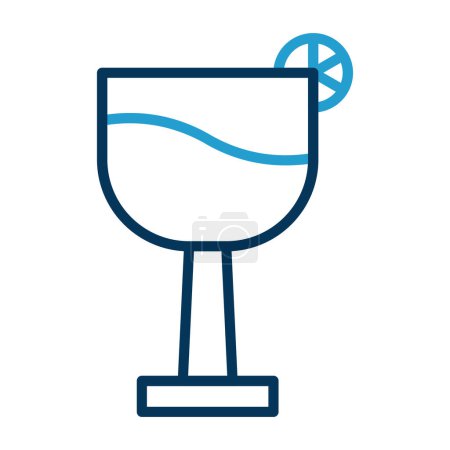 Illustration for Cocktail glass icon, outline style - Royalty Free Image